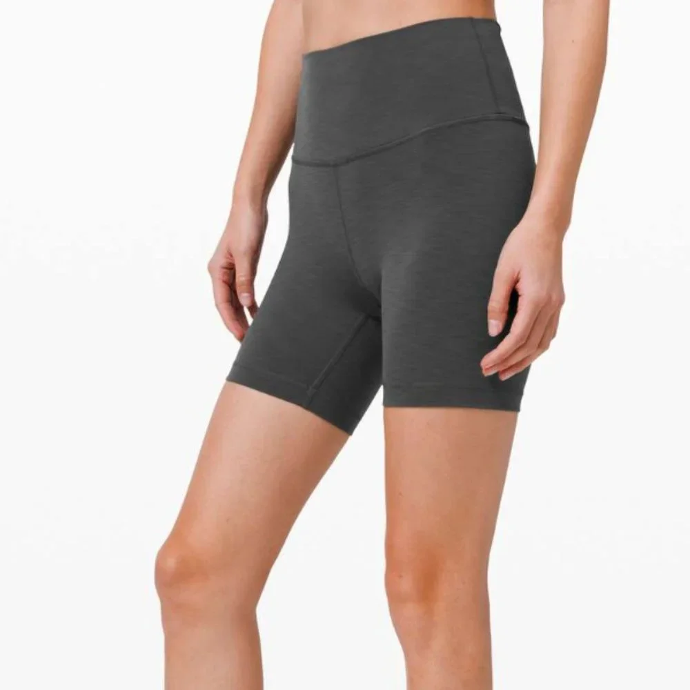 Lululemon Wunder Train High-Rise Short 6" Heathered Graphite Grey 10